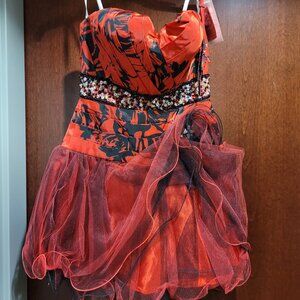 Karishma 3366 Red and Black short cocktail homecoming prom dress Size 6